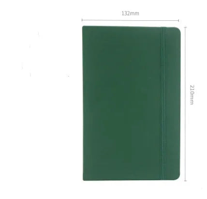A5 tactile PU hardcover notebook in black with adhesive binding and 100gsm white paper