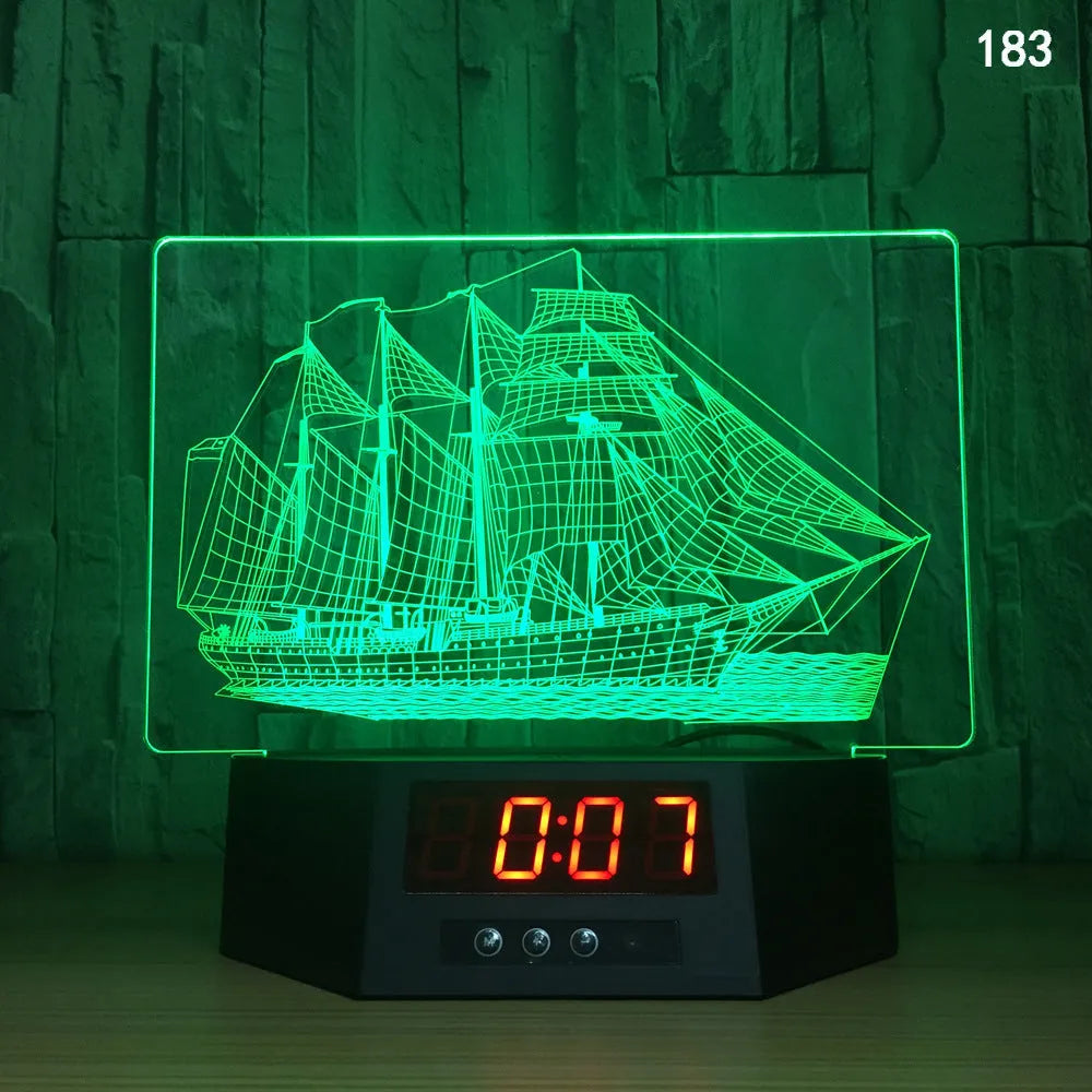 Glowing blue 3D dolphin-shaped LED night light on a table with remote control.