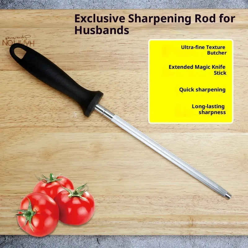 Household multi-functional kitchen sharpening steel in high carbon steel, eight style options available