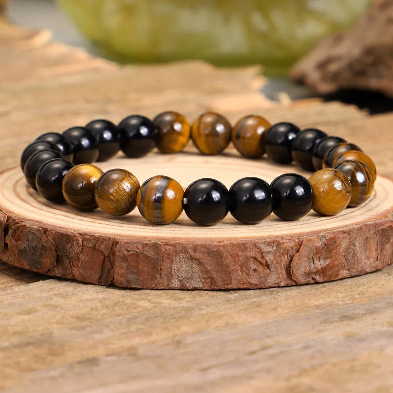 Handmade tiger eye stone tassel sweater chain necklace and bracelet with 81cm circumference