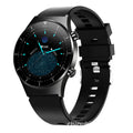 Black smart watch with TPU wristband showing 1.3 inch screen displaying heart rate and blood pressure readings
