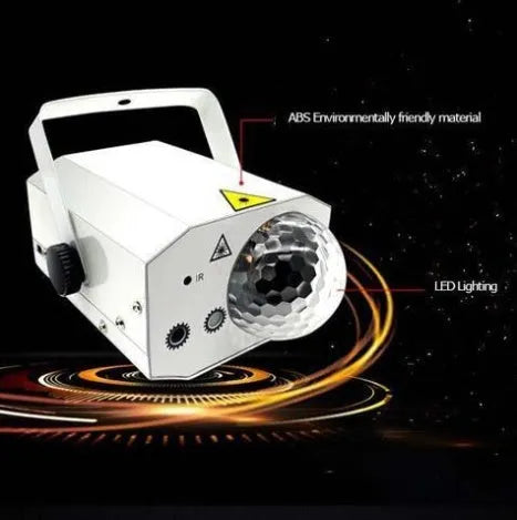 Black LED laser magic fan stage lighting unit with dual laser projection and RGB LED effects
