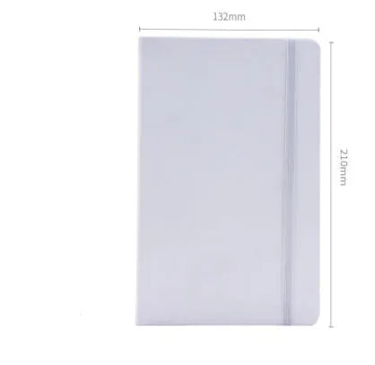 A5 tactile PU hardcover notebook in black with adhesive binding and 100gsm white paper