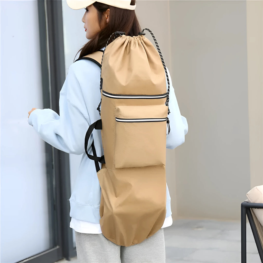 Waterproof nylon skateboard bag in camouflage colour with large capacity for outdoor sports