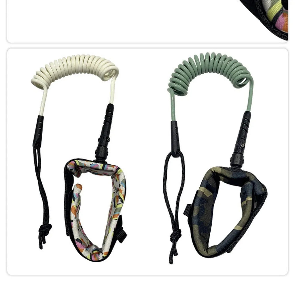 Surfboard hand holding rope with wrist loop and board attachment, high elasticity grey cord
