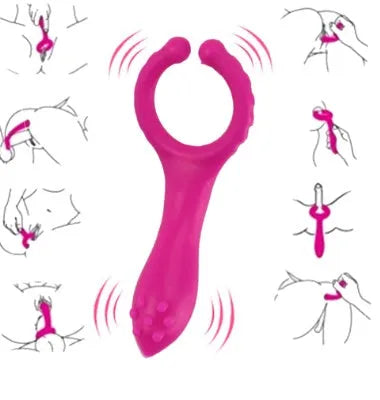 Seismic Clip pink red silicone vibrating toy with compact 103mm length and low noise motor