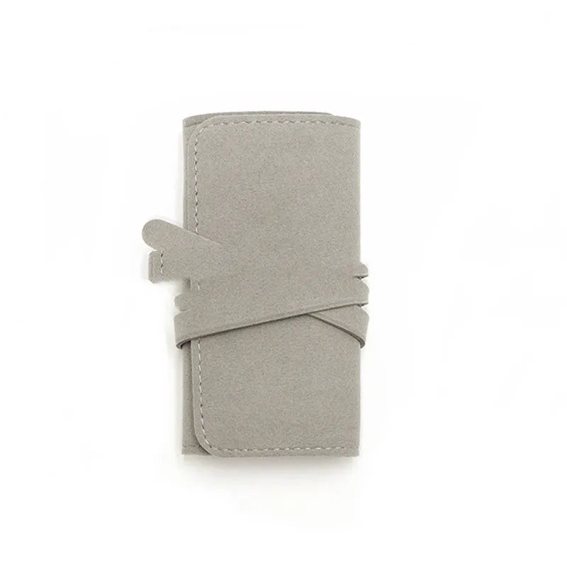 Soft microfiber and PU leather jewellery storage bag pouches in solid colours, 12x12cm