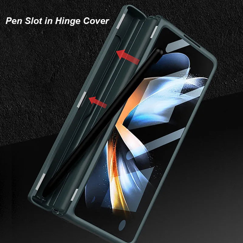 Home folding screen phone case protector for Samsung Galaxy Z Fold 4, magnetic PC cover, champagne gold colour
