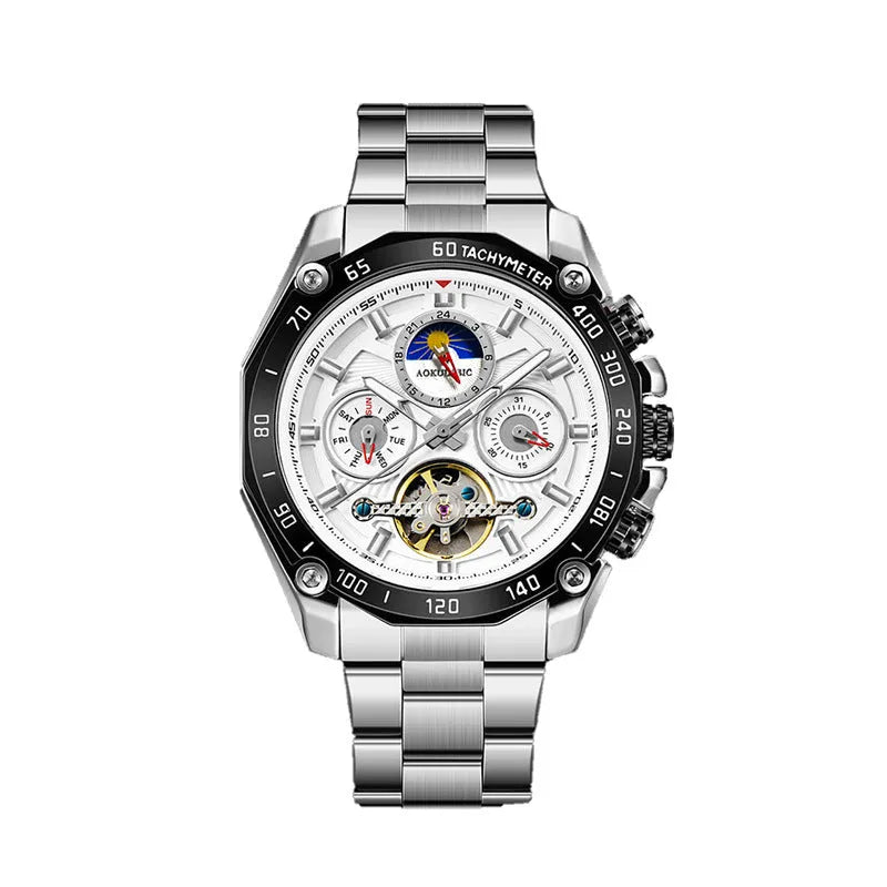 Automatic mechanical men's watch with 12mm thickness in multiple colour case and dial combinations