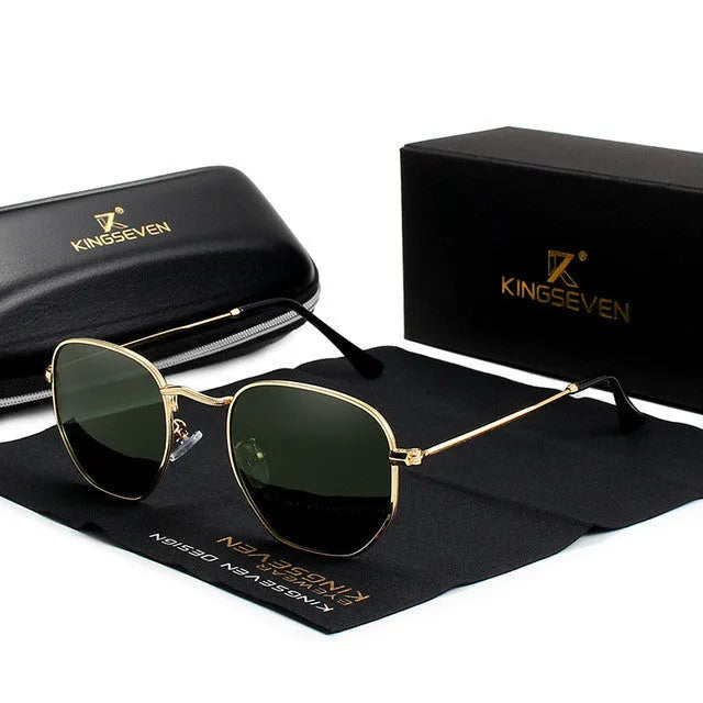 Round retro-style sunglasses for men with a metal frame, shown in various colours including black, blue, and silver mirror.