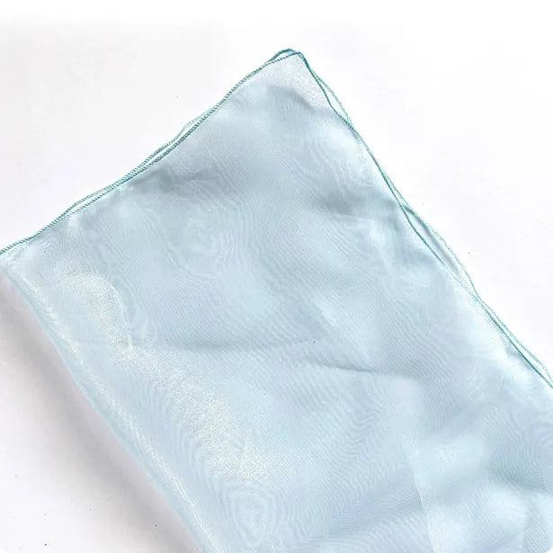 Silk flower bouquet bag with arabesquitic fabric texture in blue colour