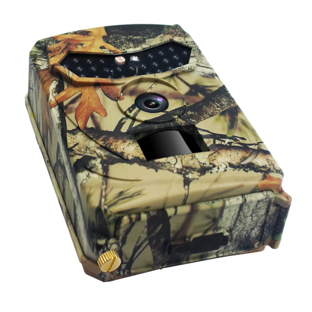 Yellow brown 16MP hunting game camera with infrared lights for night vision