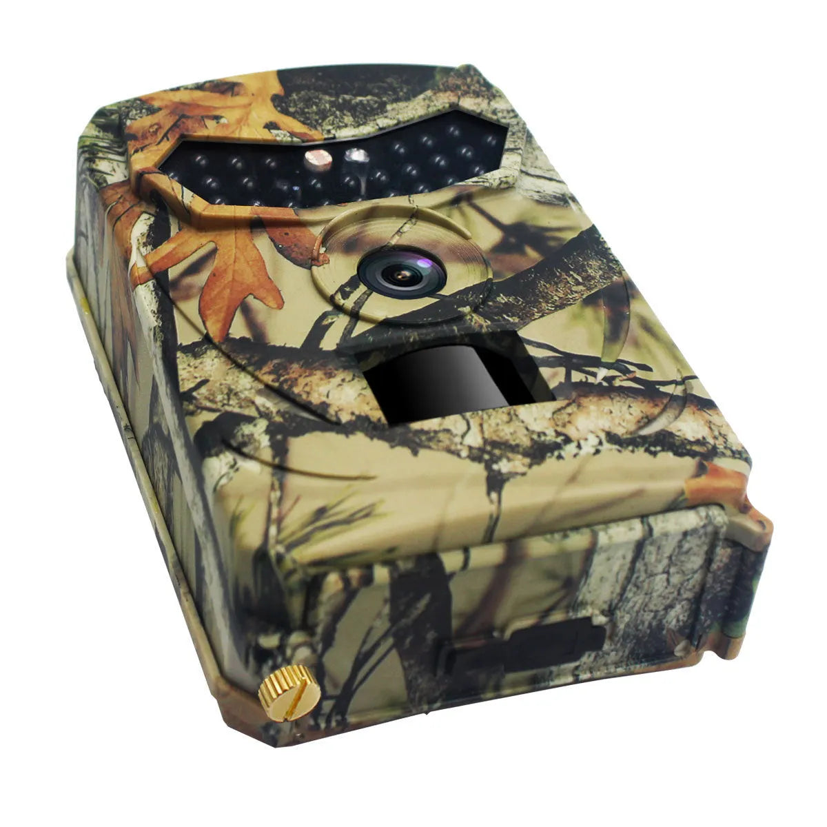 Yellow brown 16MP hunting game camera with infrared lights for night vision