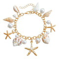 Women's alloy waist chain and bracelet set with star charms for summer beach style
