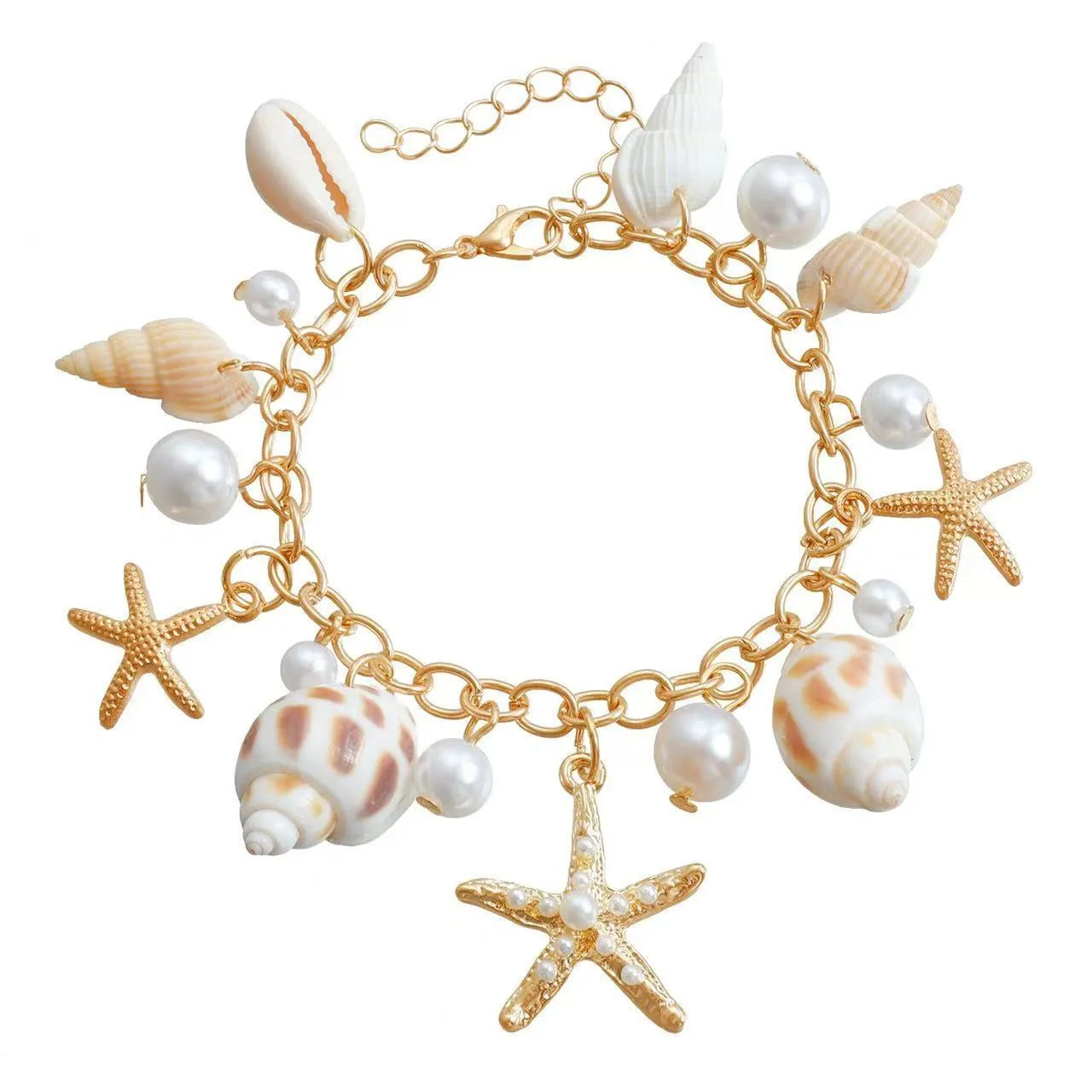 Women's alloy waist chain and bracelet set with star charms for summer beach style