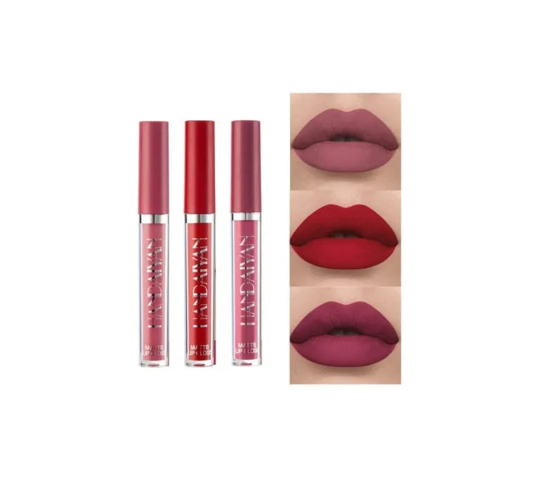 HANDAIYAN matte non-stick cup liquid lipstick in 2.5ml size with multiple colour options.