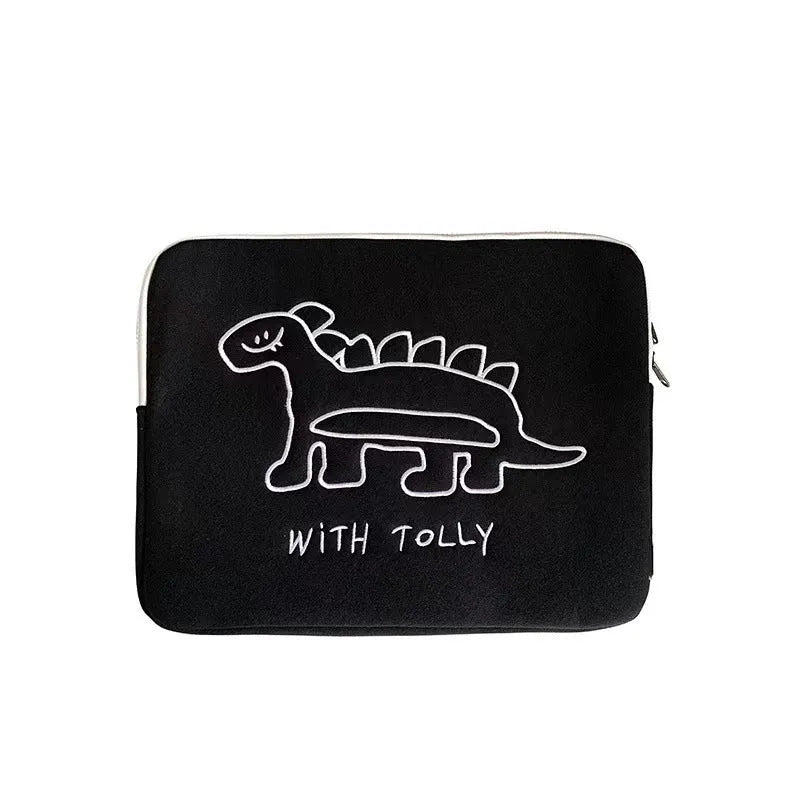 Embroidered animal design laptop sleeve bag for 13.6-inch to 15.6-inch computers