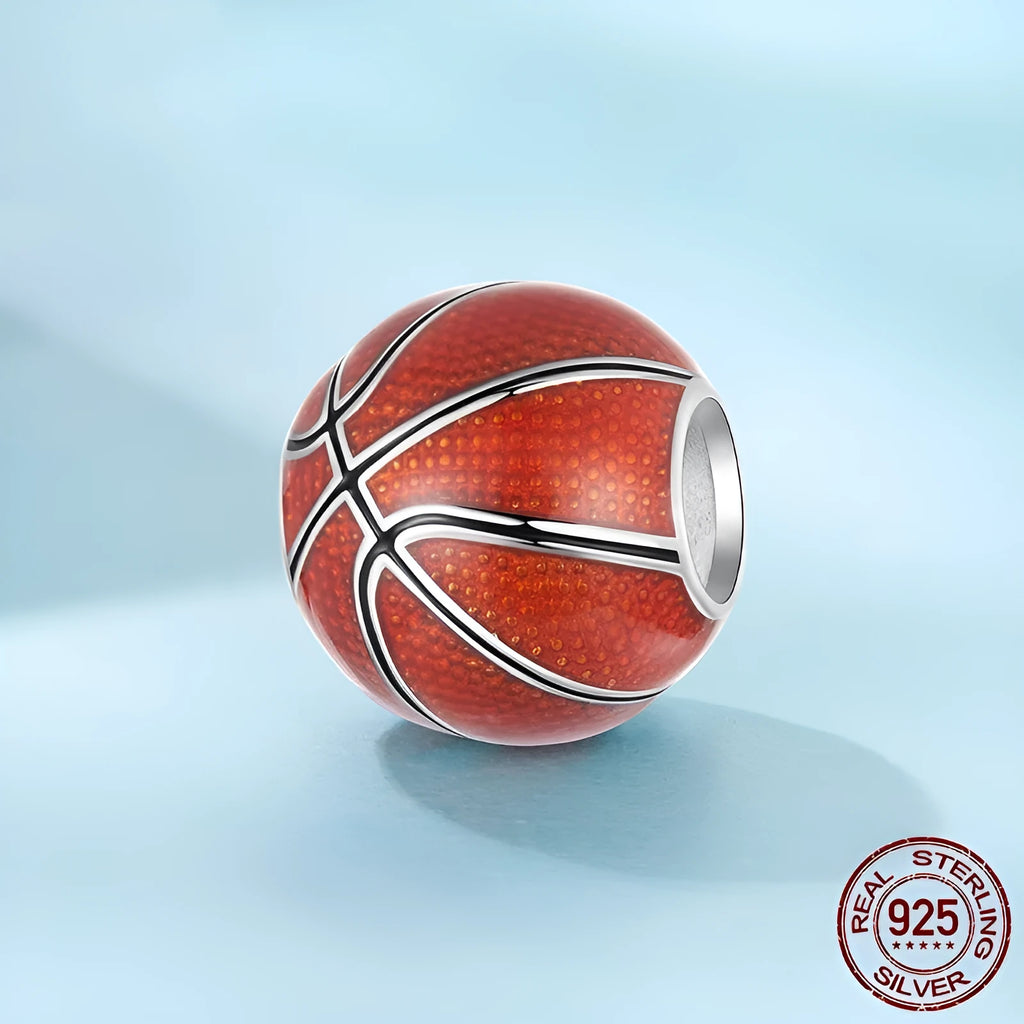 S925 sterling silver basketball bead with drip oil finish, 1.0x0.9 cm size, aperture 0.45 cm