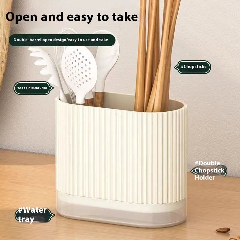 Cross-border wall-mounted plastic chopstick holder with spoon cage in modern design