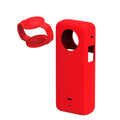 Insta360 ONE X3 silicone lens protective case in black, blue, and red colours, compact size