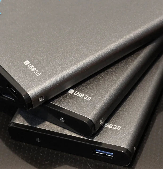 2.5 inch SATA hard drive enclosure in Sandblasted Grey aluminium alloy with USB 3.0 port