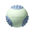 Green and pink 64mm diameter rolling ball dog toy for small and medium breeds