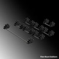 Black and milky white mechanical keyboard satellite axis stabiliser accessories for 6.25U and 7U spacebars.