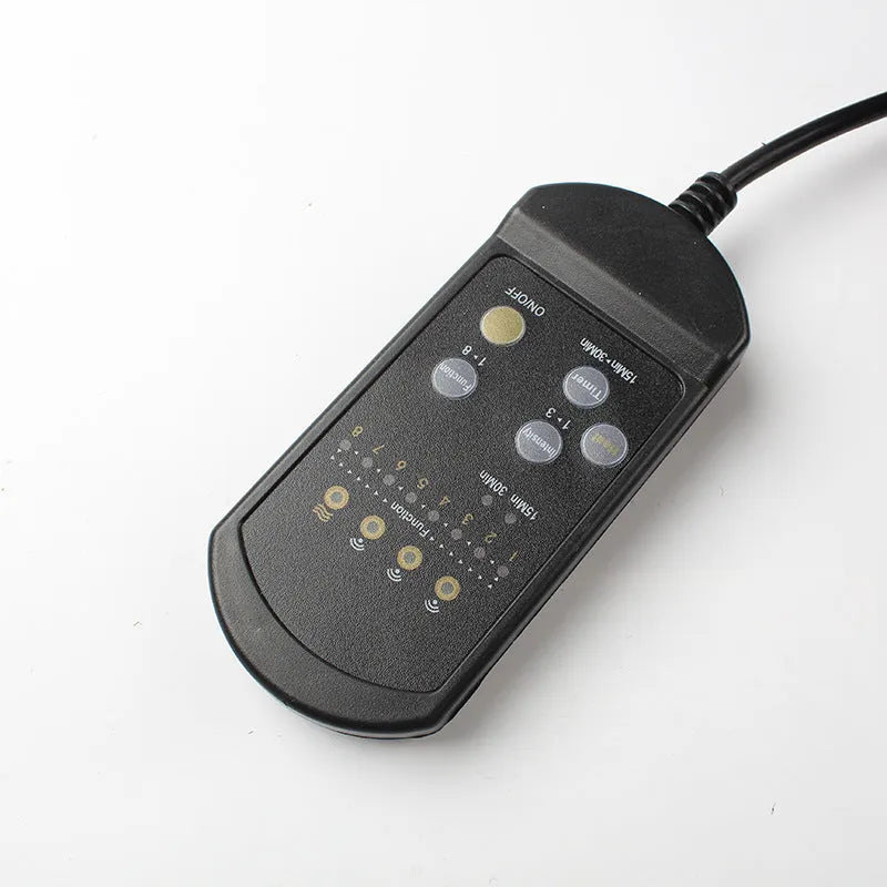 Black electric heating massage mat with infrared physiotherapy function and variable speed control