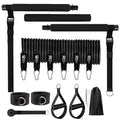 Yoga gymnastic bar with 180 pounds reinforced resistance band pull rope set in black or pink TPE material