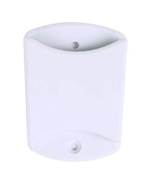 Silver aluminum alloy tablet stand with white mount holding tablet at adjustable angle