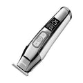 Rechargeable barber scissors with LCD display and stainless steel cutting head