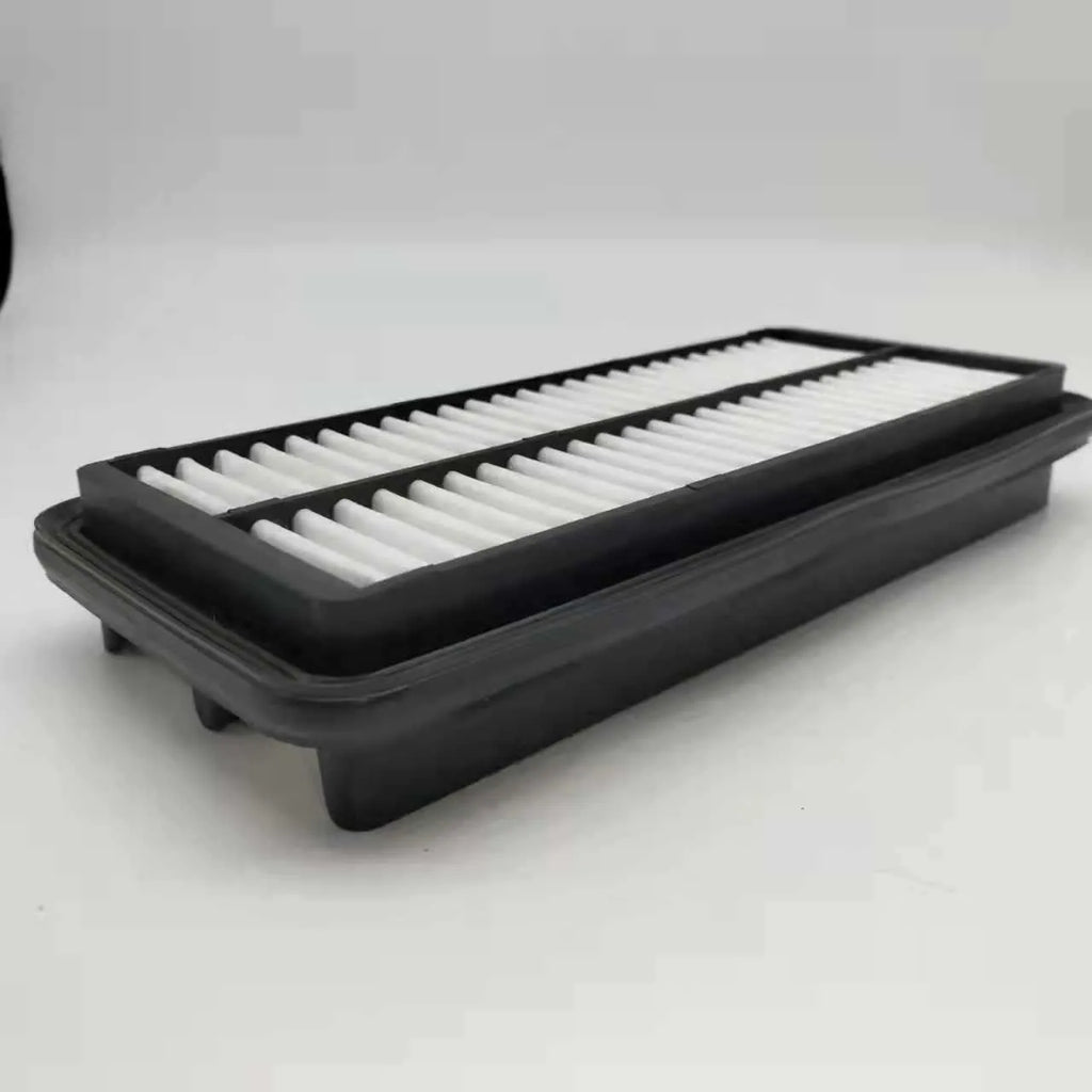 Black car air filter with 256mm x 113mm x 40mm dimensions for modern vehicle replacement