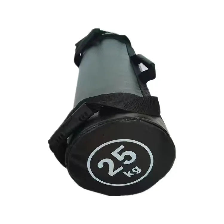 White PVC fitness sandbag for weight training in 5KG to 30KG options with leather filling