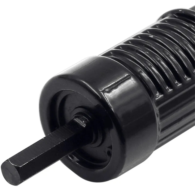 Black electric drill rivet gun with alloy steel head and 173mm length for metal working