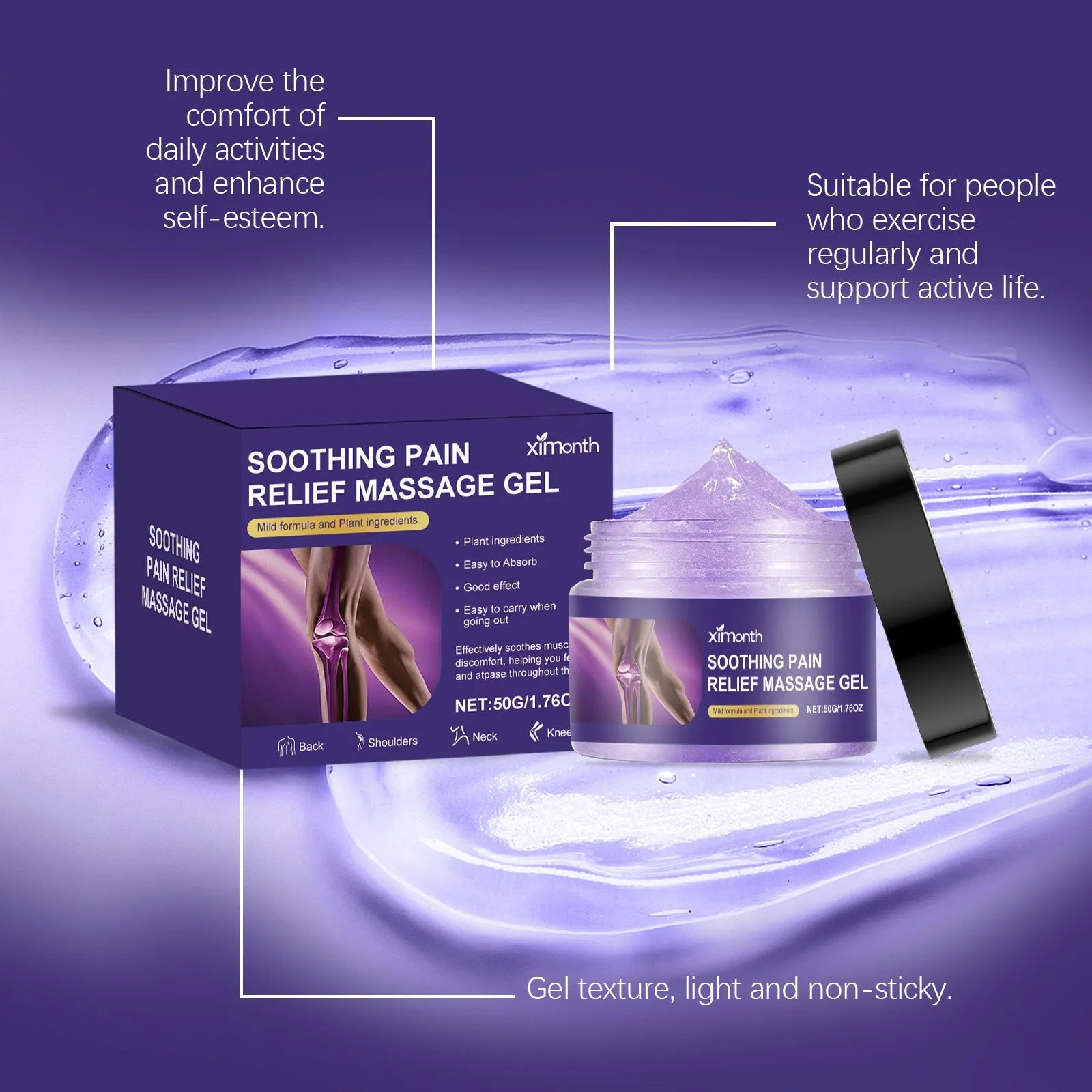 Apply Body joint care gel 50g container for topical muscle and joint support