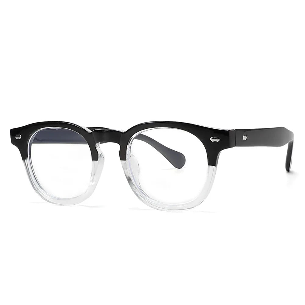 Simple round rim sunglasses with retro Hong Kong style in various colour combinations on a model.