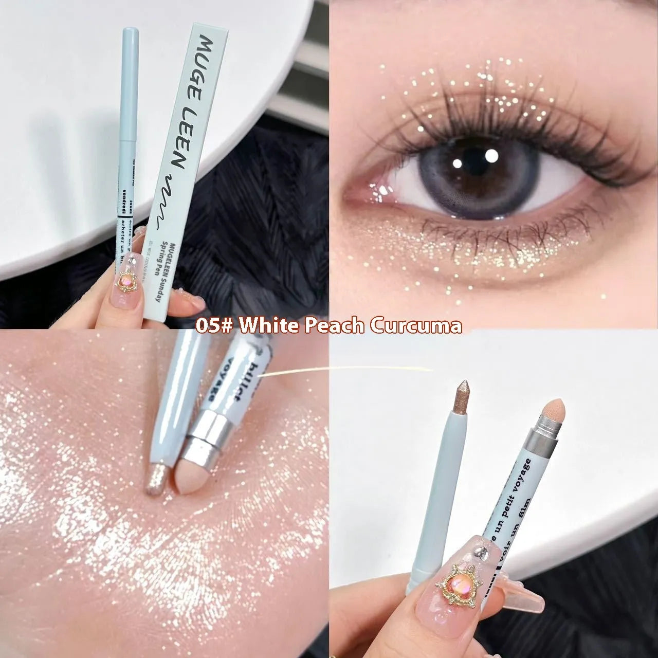 Highlight Brightening 2-in-1 Waterproof Eyeliner Pen in six colour options for eye makeup.