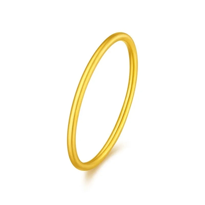 Women's simple bracelet ring in brass gold plating, showing matte, glossy, and twist style options.