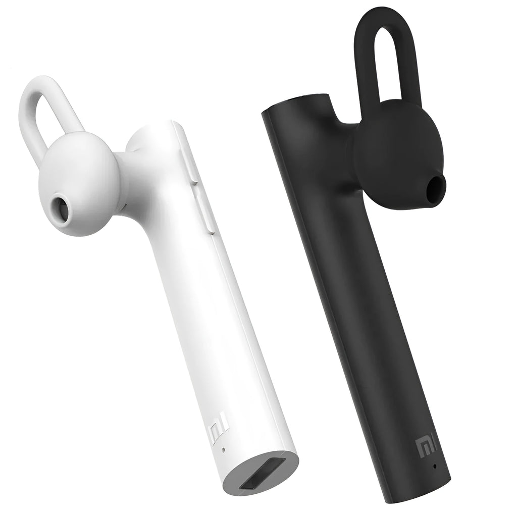 Compact wireless Bluetooth headset in Black, 5.6 cm long, with earpiece and charging port visible