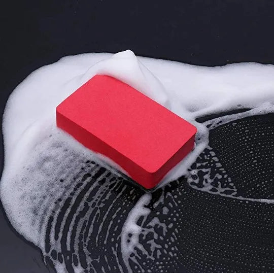 Car wash sponge magic clay rub in EVA material, 8.5x5.5x2cm, red colour option