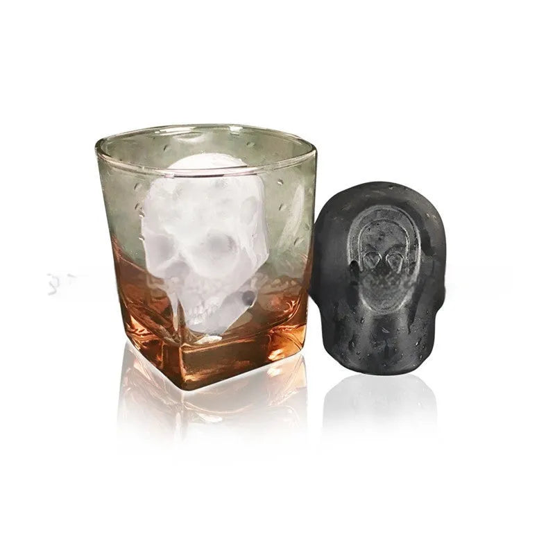 3D Halloween skull ice maker silicone tray with detailed mould
