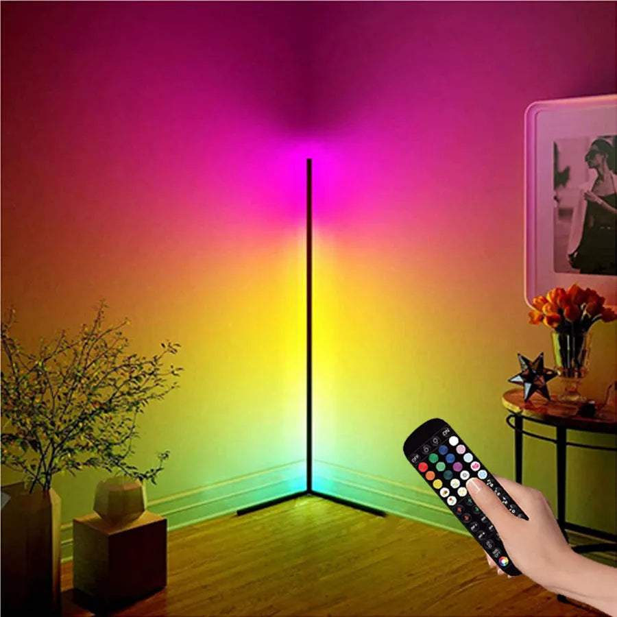 Black Symphony RGB smart floor lamp with music sync and remote control