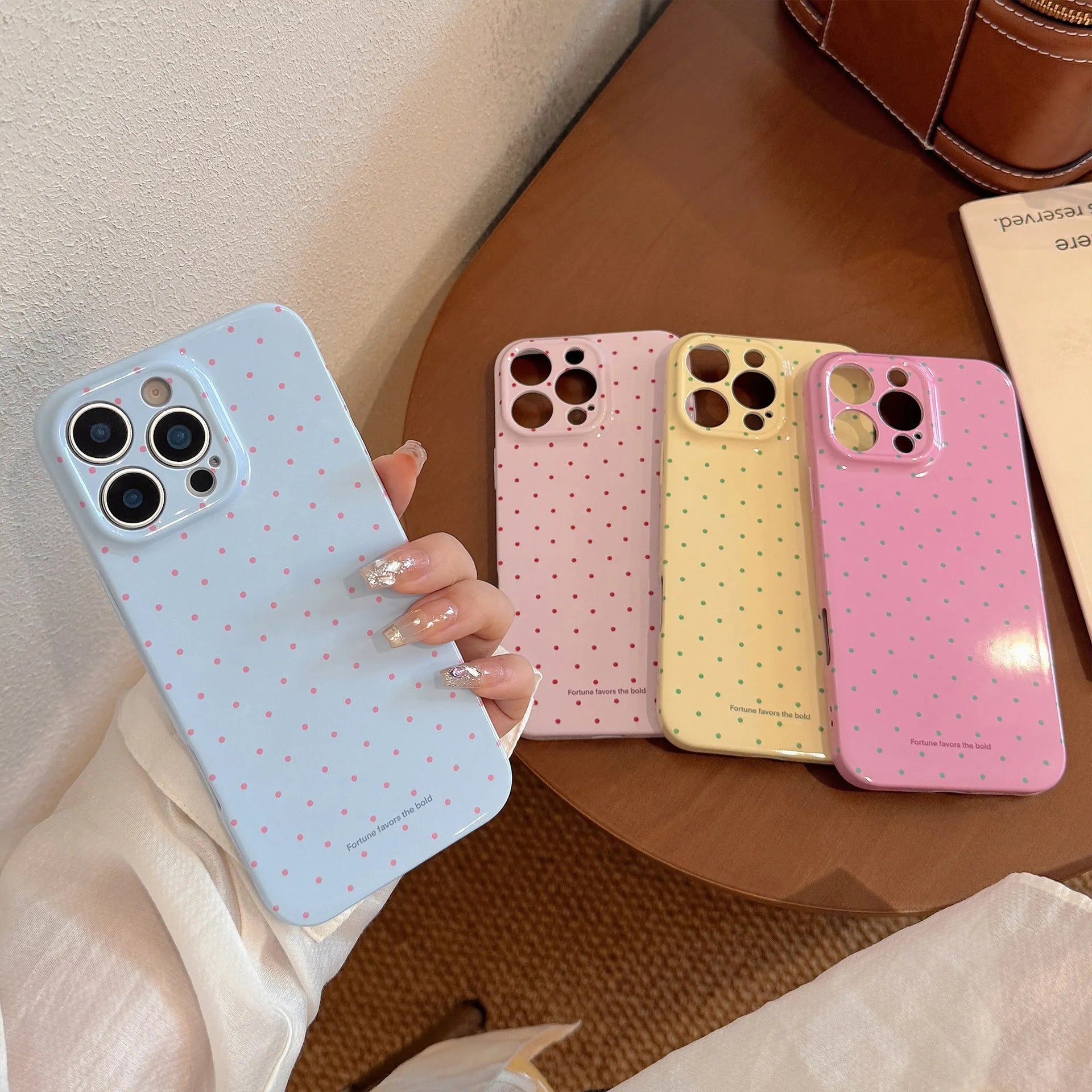 Soft TPU silicone phone case with wavelet dots in lemon yellow for iPhone 16 Pro Max