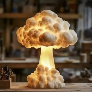 Atomic bomb explosion mushroom cloud shaped table lamp with USB power connector