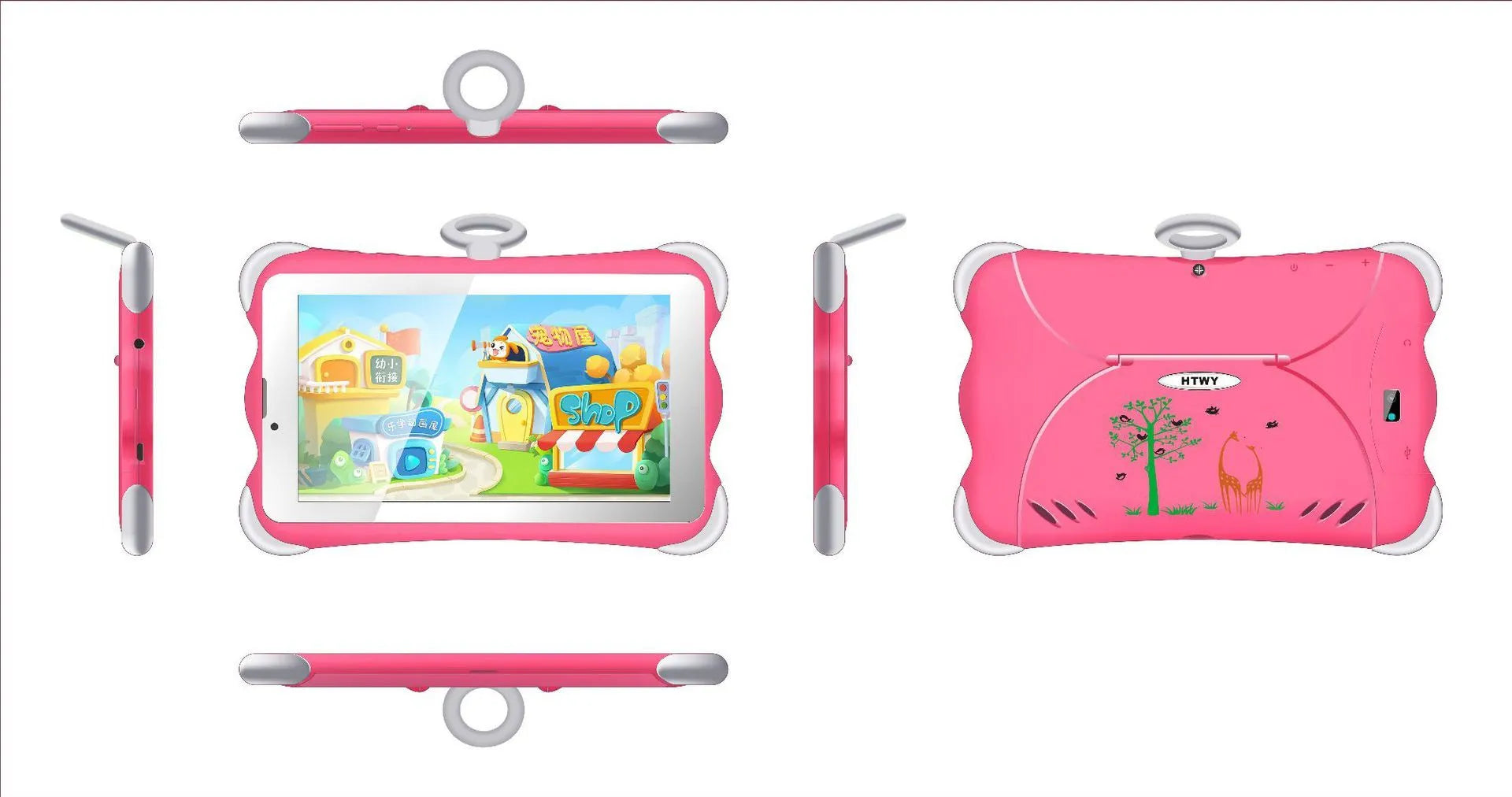 7-inch children's learning tablet in cartoon colours with 3G calling and Bluetooth features