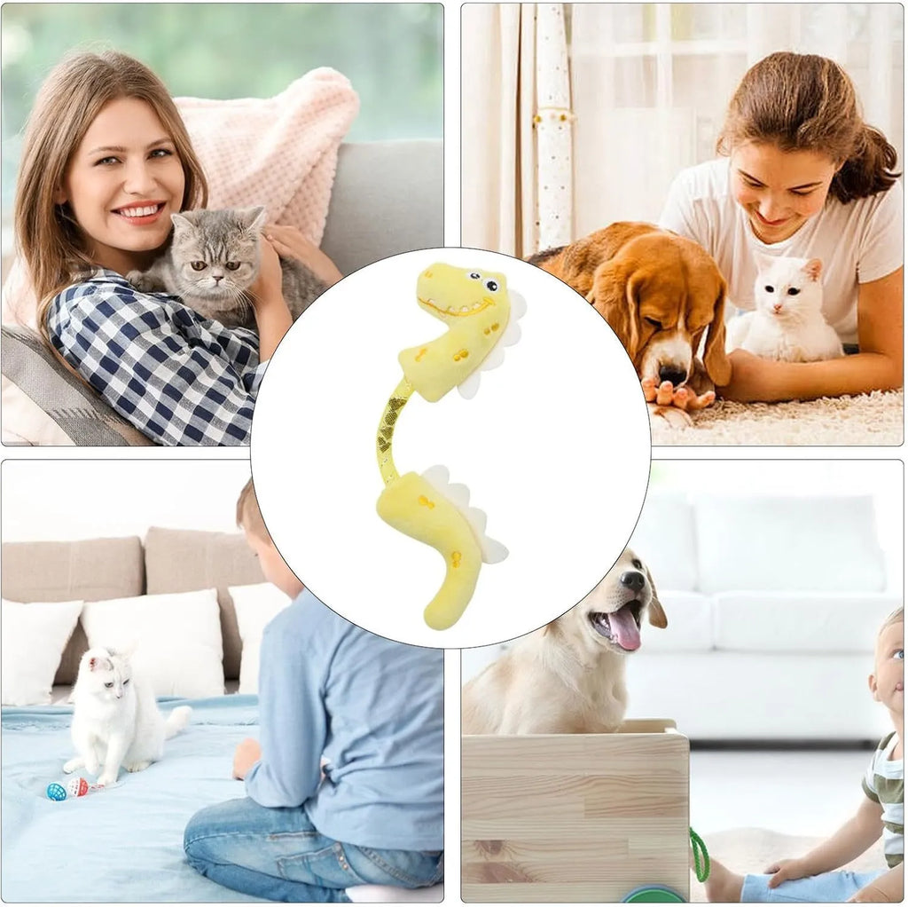 Four cat toys including rope, spring, kicker and plush types for indoor feline entertainment