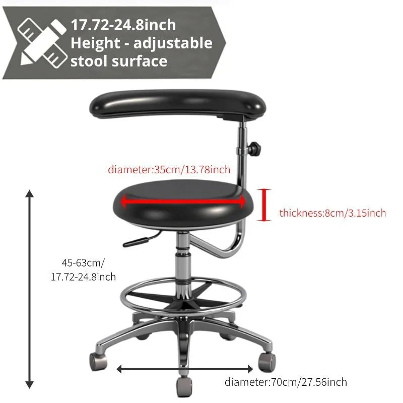 Black leather dental chair with hydraulic lift mechanism for dental hospital use