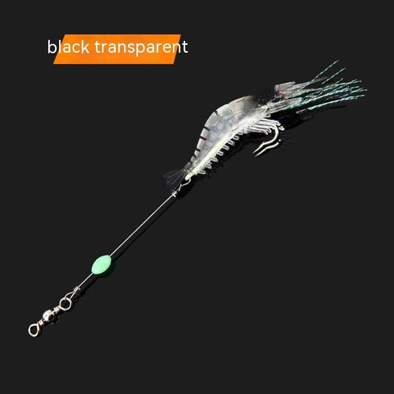 Luer soft fishing lure with hook in six colour options including luminous patterns