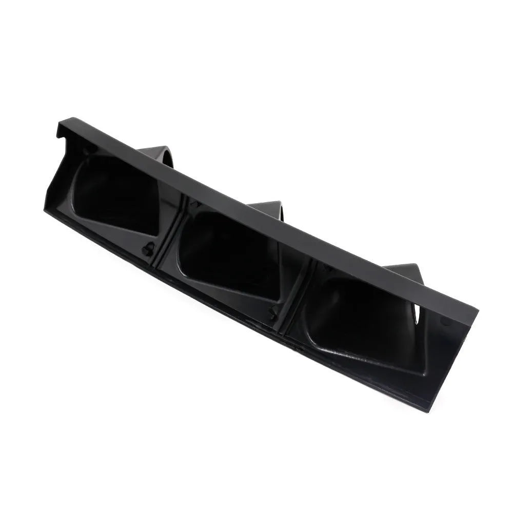 Black three-hole car instrument mounting bracket for 52mm gauges in right-hand drive vehicles