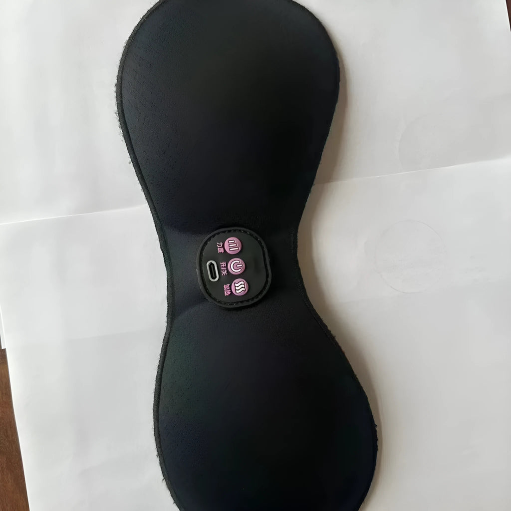 Black electric massage chest paste stickers with three-key English control liner for vibration massage.